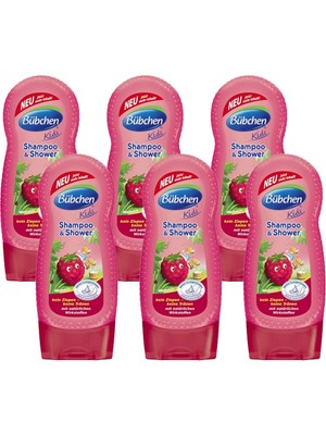 Bübchen Frambuazlı Çocuk Şampuanı ve Duş Jeli 230 ml x 6 Adet