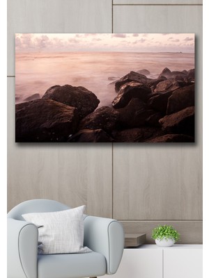 Hediyeler Kapında 50X70 Issız Kayalar Kanvas Duvar Tablo
