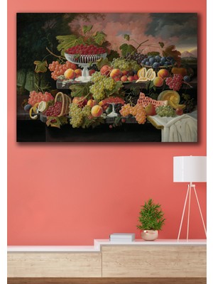 Hediyeler Kapında 50X70 Meyve Cenneti Kanvas Duvar Tablo