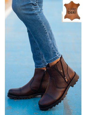 Daxtors D400TABAN Dahil Komple Kürklü Hakiki Deri Erkek Bot