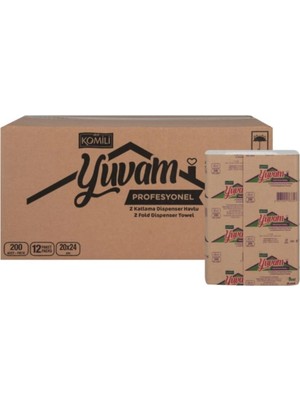 Komili Yuvam Profesyonel Z Katlamalı Dispanser Havlu 20 x 24 cm x 12