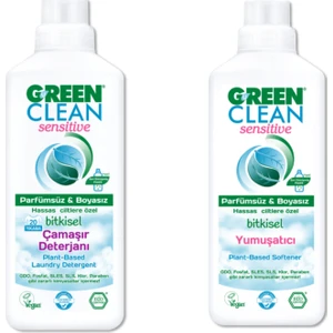 U Green Clean Hassas Ciltler Çamaşır Seti 2'li (Hassas Ciltler Çamaşır Deterjanı 1 LT + Hassas Ciltler Çamaşır Yumuşatıcı 1 LT)