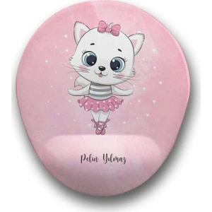 Atölye Çizgi Balerin Şirin Kedi Kişiye Özel Mouse Pad