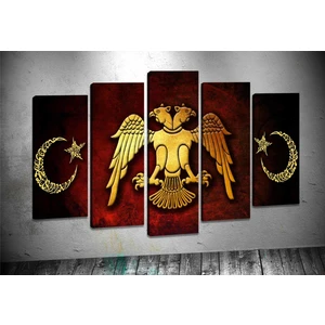Sl1 Selçuklu Kartalı Ay Yıldız Kanvas Tablo 80 x 125cm