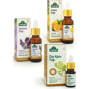 Çay Ağacı Lavanta ve Limon Yağı Seti  Maskene Yastığına Birer Da mla  20  ml