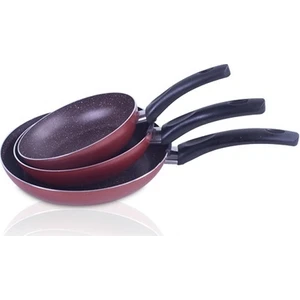 3'lü Tava Seti 18 cm + 22 cm + 26 cm - Bordo