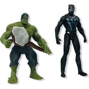 Hulk Figür Yeşil Dev ve Black Panter 2'si Bir Arada Kahramanlar