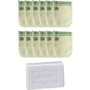 Ekstra Kalın Beyaz Banyo Hamam Kesesi 12 Adet + Dalan Sultan Hamam Doğal Banyo Sabunu 200 gr