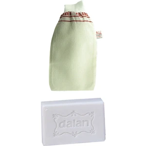 Kalın Beyaz Banyo Hamam Kesesi Lastikli + Dalan Sultan Hamam Doğal Banyo Sabunu 200 gr