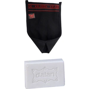 Tellak Kalın Siyah Kıvrık Banyo Hamam Kesesi + Dalan Sultan Hamam Doğal Banyo Sabunu 200 gr