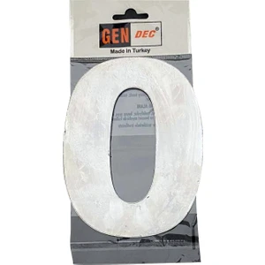 Kapı Numarası 14.5 cm No:0 Kendinden Yapışkanlı Parlak Krom Paslanmaz Metal Numara