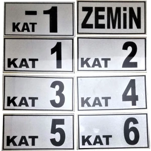 Kat Numarası 8X15 cm Kendinden Yapışkanlı -1 Den 6 Ya