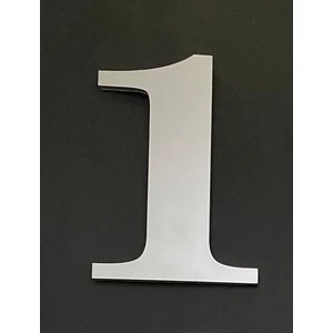 Kapı Numarası 13 cm No:1 Metalik Gri Kendinden Yapışkanlı Numara
