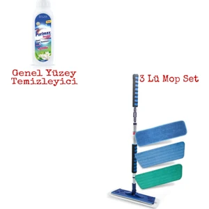 Silva Mikrofiber Mop 3 Lü Set + Silva Genel Yüzey Temizleyici