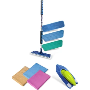 Silva Mikrofiber Mop 3 Lü Set + Süper Üçlü Bez + El Mopu
