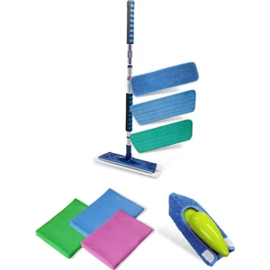 Silva Mikrofiber Mop 3 Lü Set + El Mopu + 3 Lü Cam Bezi