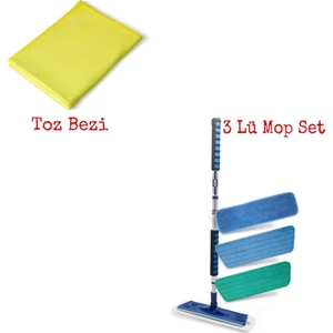 Silva Mikrofiber Mop 3 Lü Set + Silva Toz Bezi