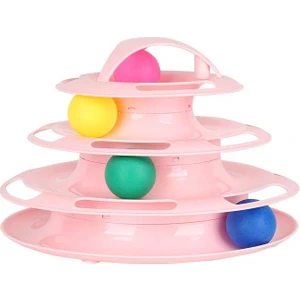 Miapet Tower Of Tracks 4 Katlı Yuvarlak Kedi Oyuncağı 24 x 13 cm Pembe