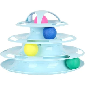 Miapet Tower Of Tracks 4 Katlı Yuvarlak Kedi Oyuncağı 24 x 13 cm Pembe