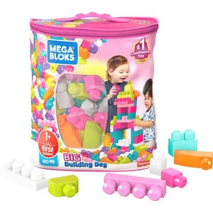 Mega Bloks 80'li Blok Torbaları (Pembe) Büyük Boyutlu Bloklar 1 Yaş+ DCH62