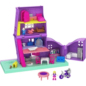Polly Pocket Pollyville Evi, 4 Katlı, 5 Odalı, 4 Gizli Sürprizli, 11 Aksesuarlı GFP42
