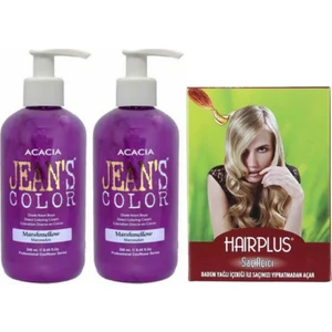 Acacia Jeans Color Saç Boyası Marşmelov 250 ml 2adet ve Hairplus Saç Açıcı