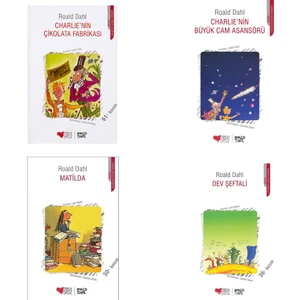 Charlie'nin Çikolata Fabrikası - Matilda - Dev Şeftali - Charlie'nin Büyük Cam Asansörü - 4 Kitap