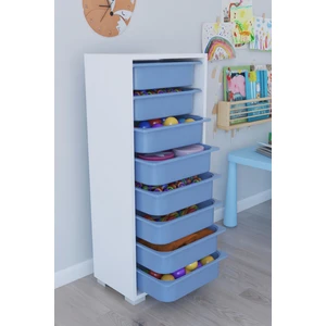 8 Sepetli Oyuncak Dolabı Çok Amaçlı Dolap - Mavi