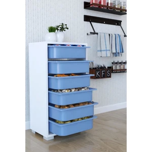 Mutfak Dolabı 6 Sepetli  Çok Amaçlı Dolap - Mavi