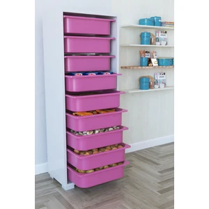 Mutfak Dolabı 9 Sepetli  Çok Amaçlı Dolap - Pembe