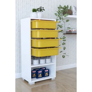 Mutfak Dolabı 4 Sepetli  Çok Amaçlı Dolap - Sarı