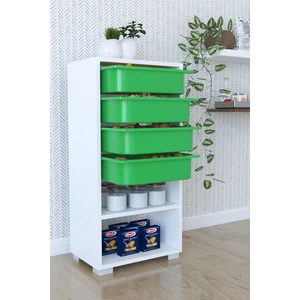 Mutfak Dolabı 4 Sepetli  Çok Amaçlı Dolap - Yeşil