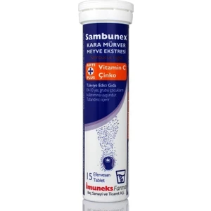 İmuneks Sambuneks Kara Mürver Vitamin C+ Çinko Efervesan Tablet 20 Tablet