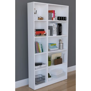 Beyaz 10 Raflı Suntalam Kitaplık – 169x94x20 cm, Dayanıklı ve Modern Tasarım, Geniş Depolama Alanı