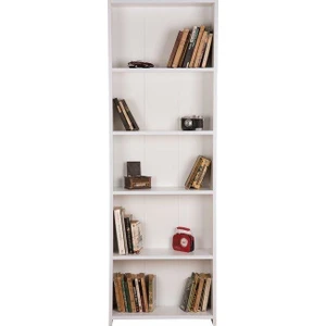 5 Raflı Kitaplık Beyaz Suntalam Klasik Tasarım 169 cm Yükseklik 56 cm Genişlik