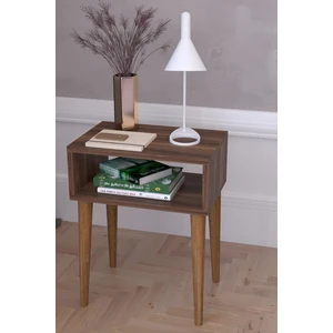 Retro Yan Sehpa - Ceviz