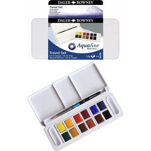 Daler Rowney Aquafine Travel Tablet Sulu Boya Seti 12 Renk Plastik Kutu