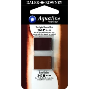 Daler Rowney Aquafine Tablet Sulu Boya 2'li Blister Vandyke Brown - Raw Umber