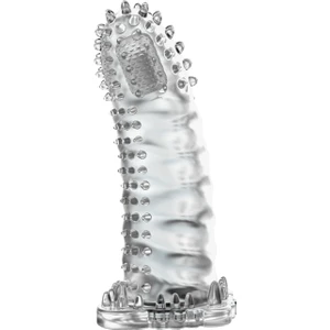 Lilitu Shop 4 cm Uzatmalı Eğik Titreşimli Şeffaf Penis Kılıfı