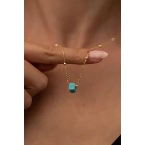 X-lady Accessories Kadın Mavi Boncuk Model Toplu Altın Kaplama Italyan Kolye