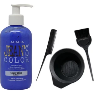 Acacia Jeans Color Saç Boyası Deli Mavi 250ml ve Saç Boya Kabı Seti