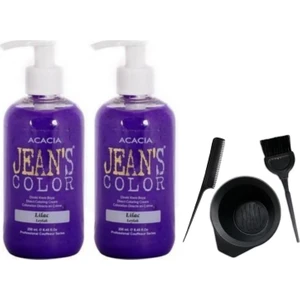 Acacia Jeans Color Saç Boyası Leylak 250ml 2AD ve Saç Boya Kabı Seti