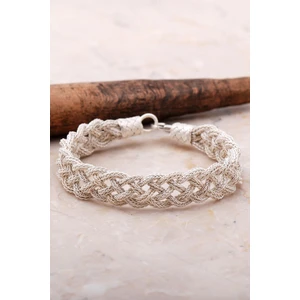 Sümer Telkari Örgü Elişi Kazaziye Işlemeli Gümüş Bileklik 3421