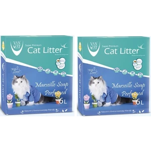 Vancat Marsilya Sabun Kokulu Topaklaşan Kedi Kumu 6 lt x 2 Adet