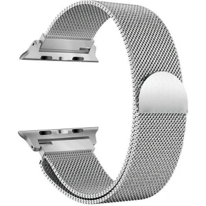 Apple Watch Uyumlu Milano Loop Çelik Kordon 40 mm Kayış Seri 4-5 Gümüş