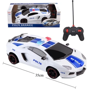 1:12 Uzaktan Kumandalı Şarjlı Işıklı Polis Arabası Lamborghini - 35 cm
