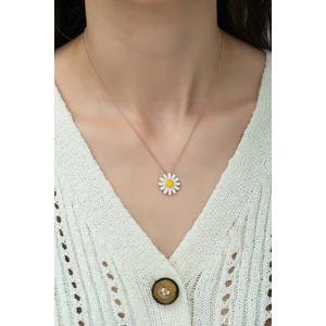 925 Ayar Gümüş Papatya Kadın Kolye