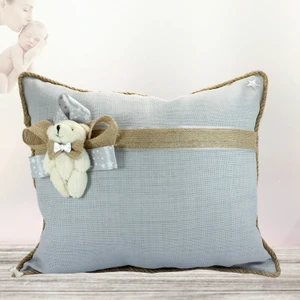 Süsle Bebek ve Parti Ayıcıklı Takı Yastığı, Gri - Jüt