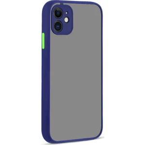 Kilifone - iPhone 11 Uyumlu Kılıf Arkası Buzlu Renkli Düğmeli Hux Kapak
