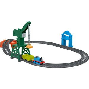 Thomas ve Arkadaşları Thomas ve Cranky Kargo Macerası, Sür-Bırak Trenli, Oyuncak Motorlu Tren, Lokomotif, Vinç, Tünel Dahil GFJ76